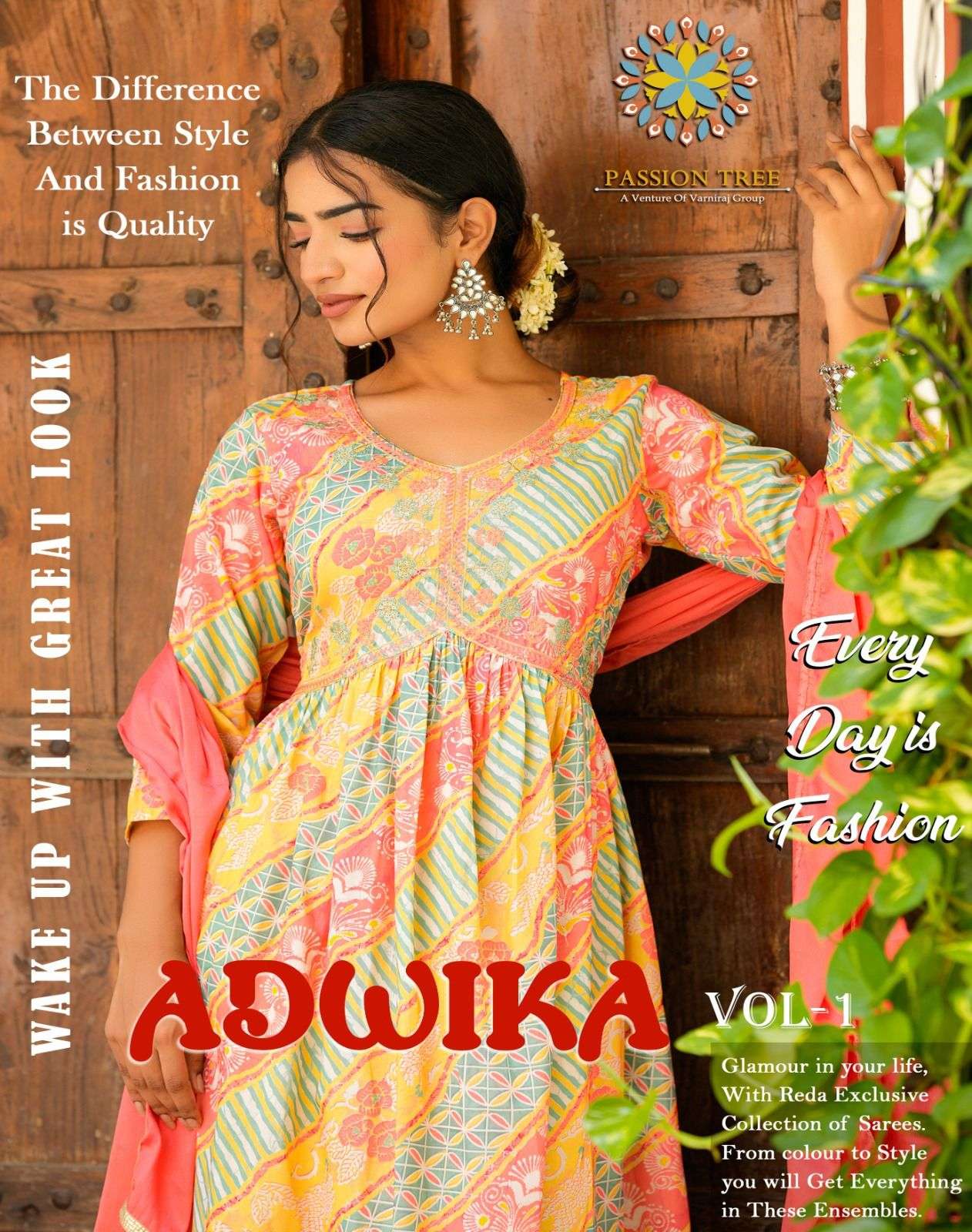 ADWIKA VOL1 MUSLIN KURTI WITH CHANDERI BOTTOM AND DUPATTA BY PASSION TREE BRAND WHOLESALR AND DELER