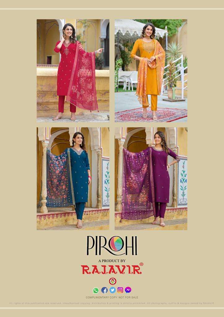 DILKASH VOL 1 3PC ROMAN SILK KURTI WITH BOTTOM AND DUPATTA BY PIROHI BRAND WHOLESALR AND DELER