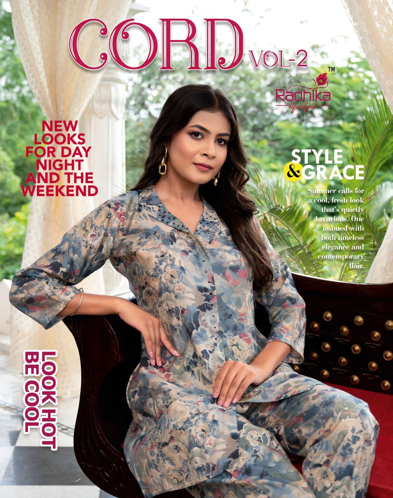 LIFESTYLE CORD VOL 2 MUSLIN PRINT TOP WITH BOTTOM BY RADHIKA BRAND WHOLESALR AND DELER
