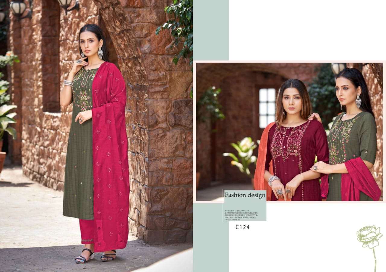 NITARA VISCOSE KURTI WITH LYCRA BOTTOM AND DUPATTA BY KALAROOP BY KAJREE BRAND WHOLESALR AND DELER