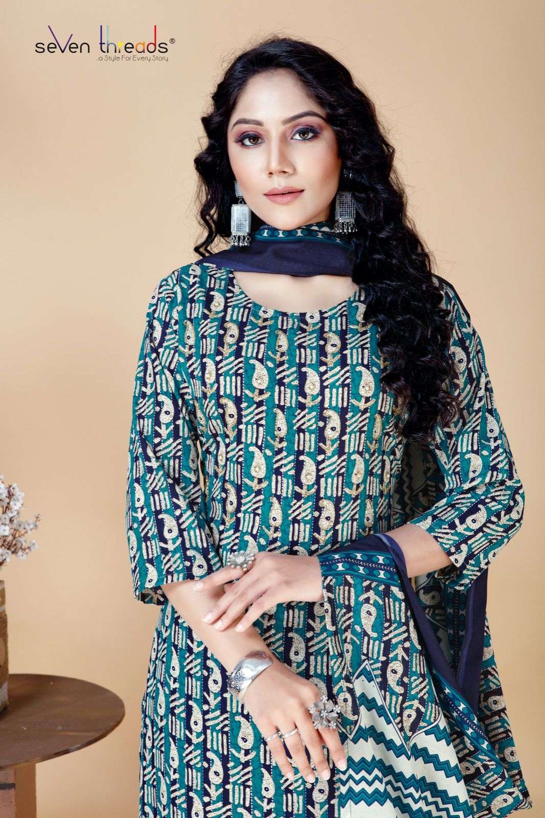  NON CATALOGUE DESGIN EX 52 53   ELEGANT RICH COTTON PRINTED KURTI  WITHPRINTED PLAZO  AND DUPPATA B...