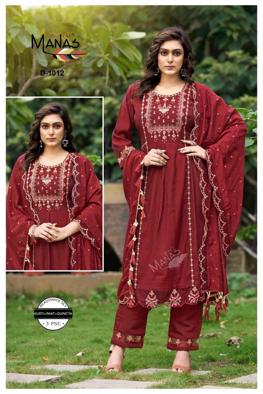 PICK N CHOOSE VOL 2 ROMAN SILK EMBROIDERY WORK KURTI WITH PANT AND  CHANDERI JECARD WITH EMBROIDERY ...