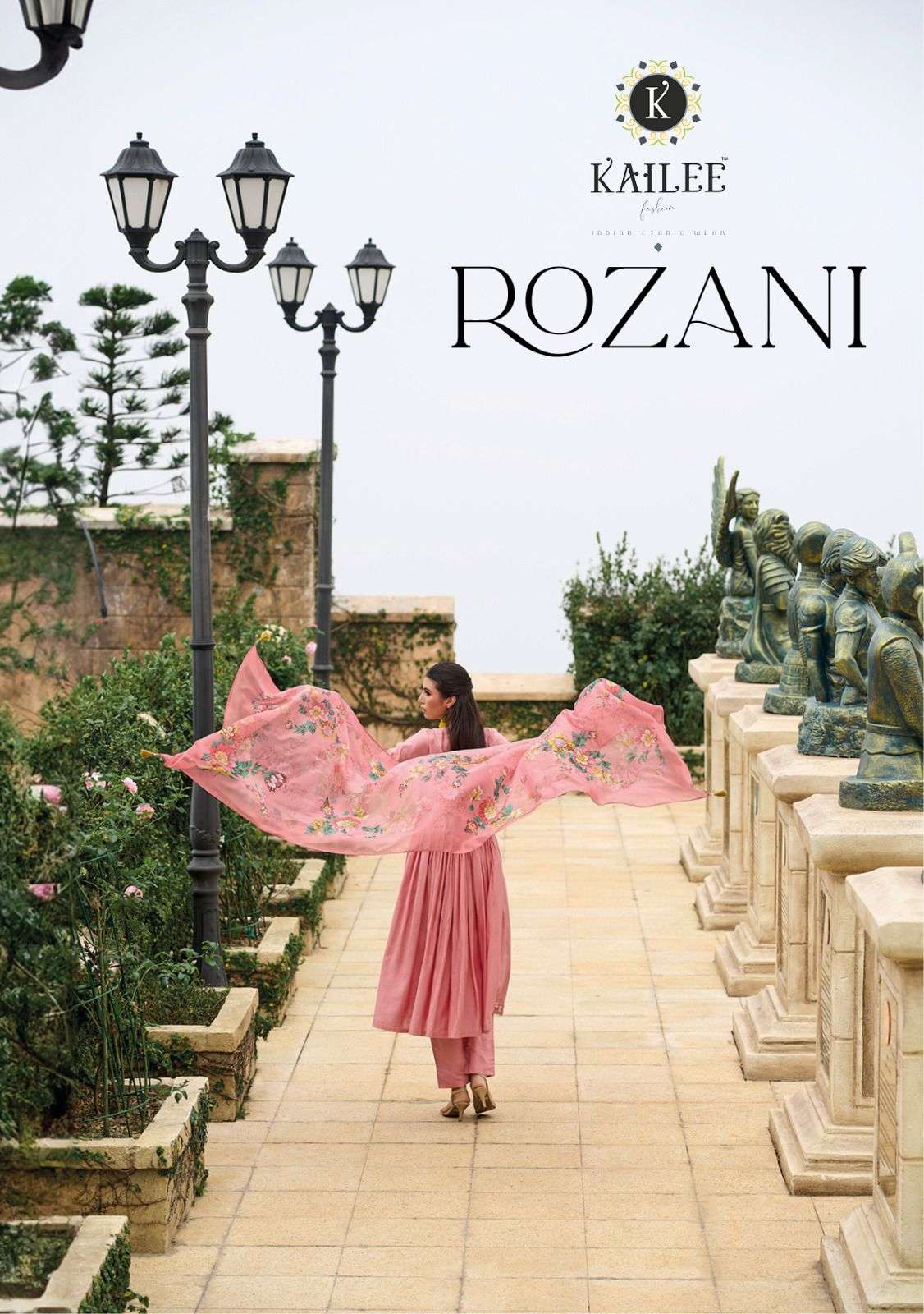 ROZANI PURE VISCOSE SILK THREAD AND HANDWORK ALIA CUT KURTI WITH PANT AND TABY DESGINER DIGITAL PRIN...