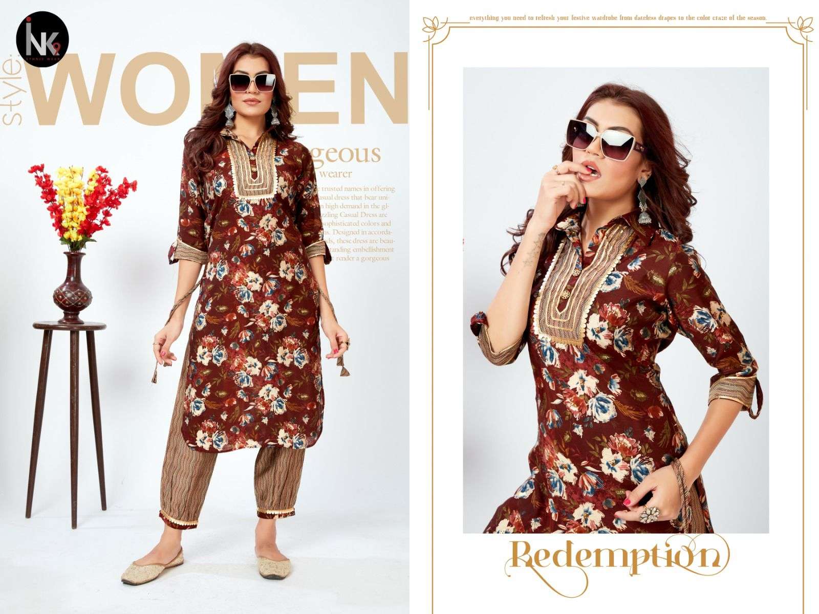  AFGHANI VOL 6 HEAVY CHANDERI AFGHANI CONCEPT KURTI WITH BOTTOM BY INK 9 BRAND WHOLESALR AND DELER