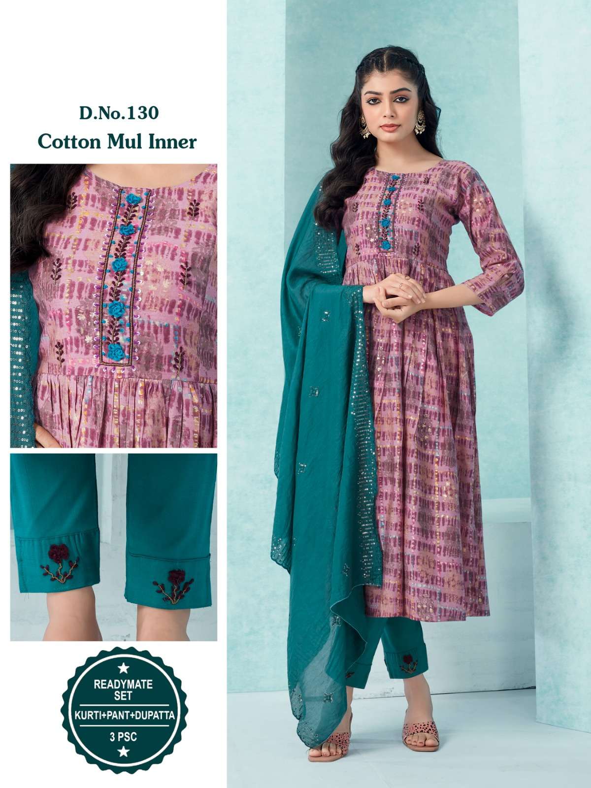 COLOURPIX MODAL CHANDERI KURTI WITH BOTTOM AND DUPATTA BY S3FOREVER BRAND WHOLESALR AND DELER