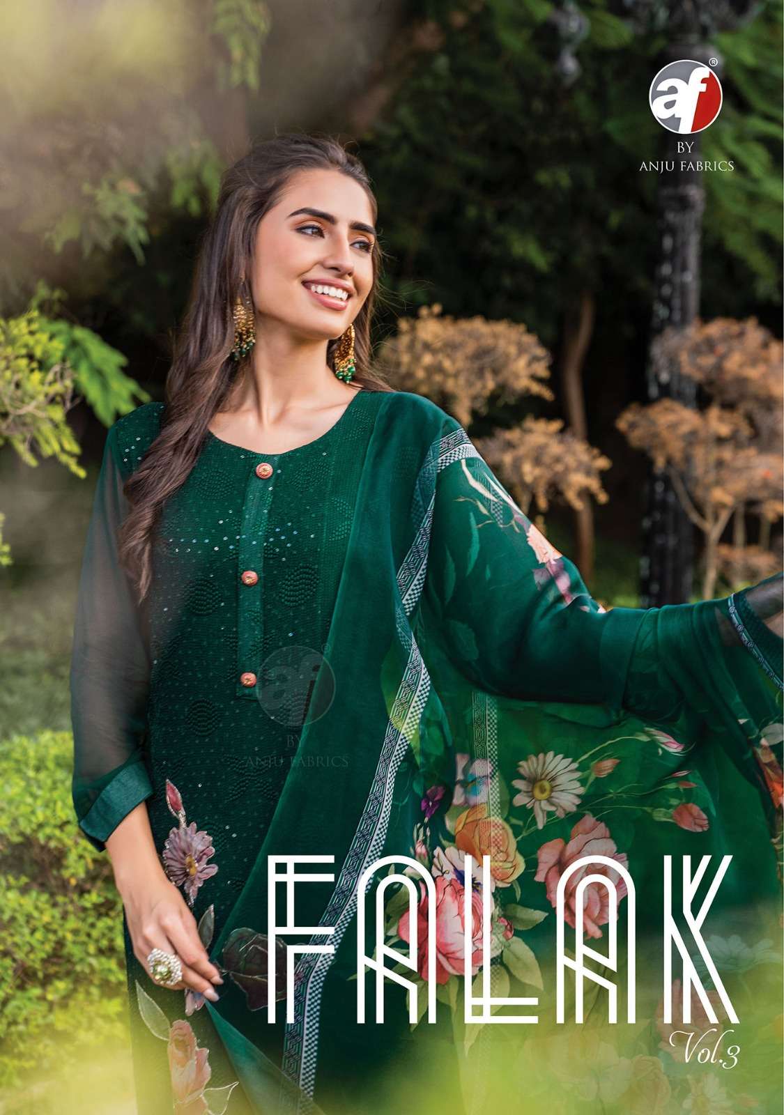 FALAK VOL 3 PURE GEORGETTE SEQUENCE EMBROIDERY HANDWORK KURTI WITH NYLON VISCOSE PANT AND ORGANZA DI...