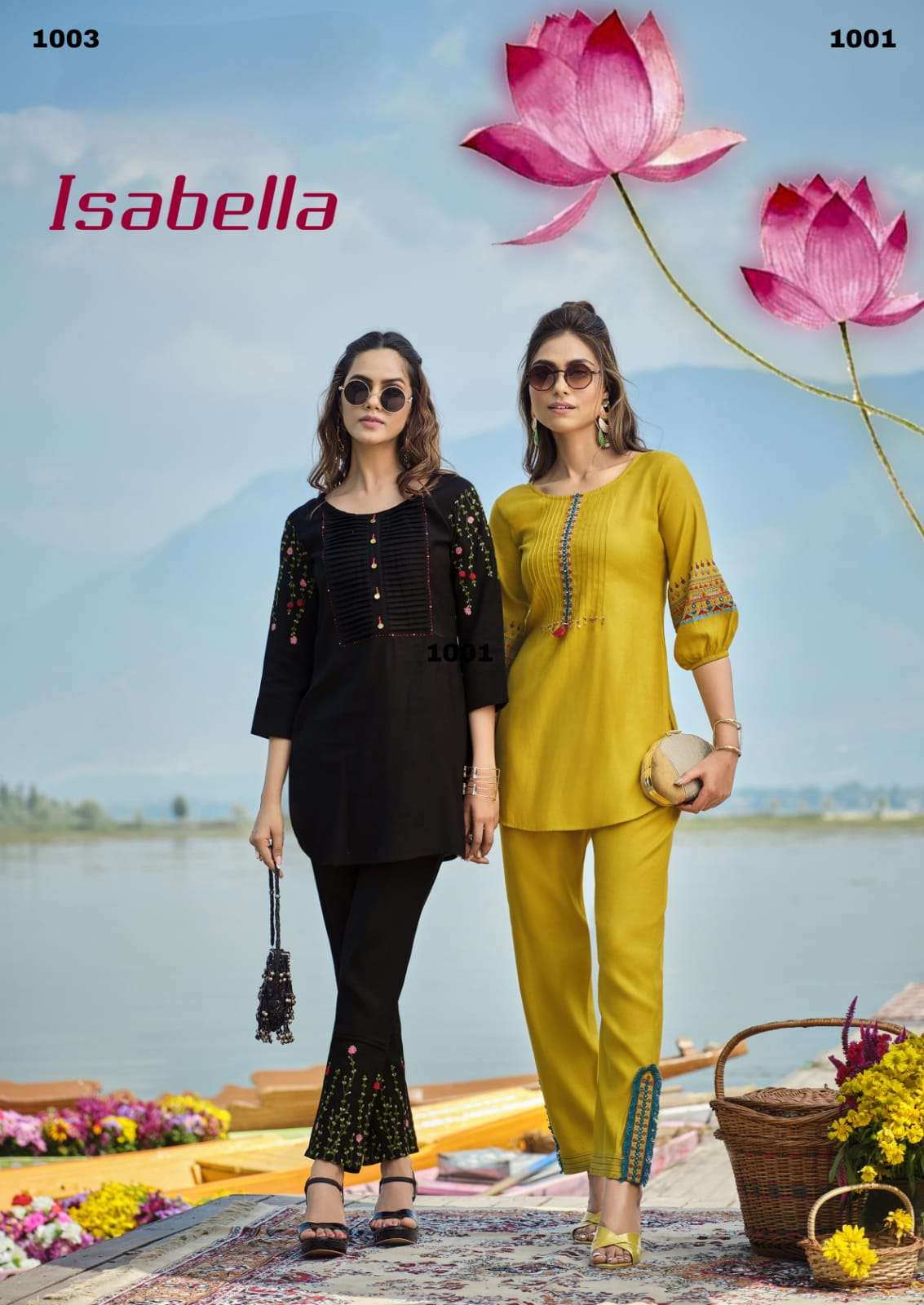 ISABELLA PREMIUM VISCOSE SILK STYLISH PATTERN CO-ORD SET BY S3FOREVER BRAND WHOLESALR AND DELER