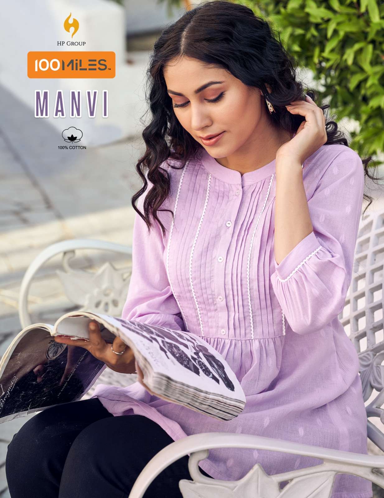 MANVI PURE COTTON BUTTA FABRIC KURTI BY 100 MILES BRAND WHOLESALR AND DELER