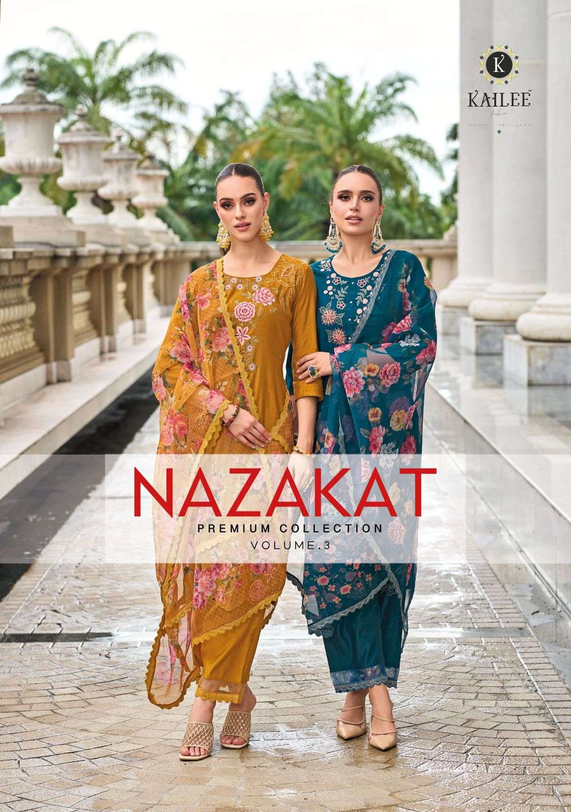 NAZAKAT VOL 3 VISCOSE KURTI WITH BOTTOM AND DUPATTA BY KAILEE FASHION BRAND WHOLESALR AND DELER