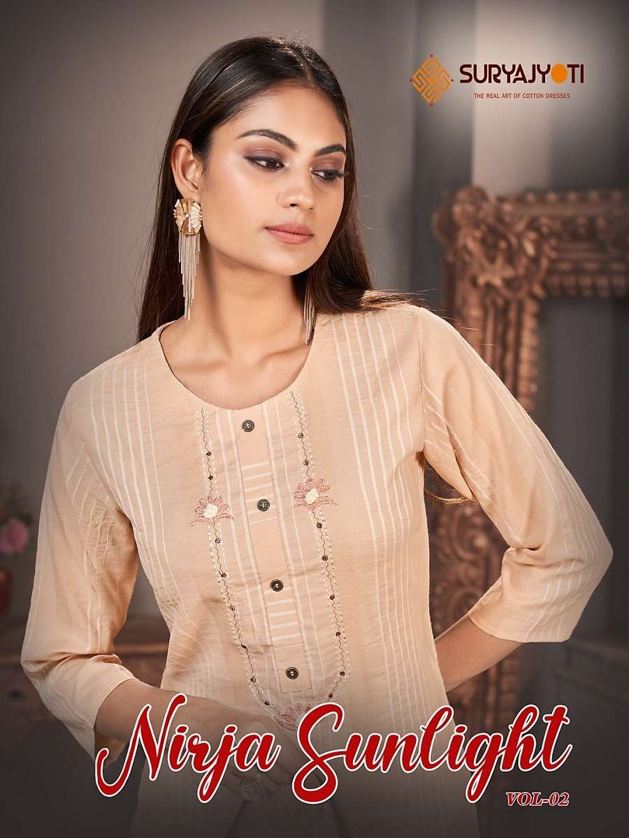 NIRJA SUNLIGHT VOL 2 RAYON VISCOSE KURTI BY SURYA JYOTI  BRAND WHOLESALR AND DELER