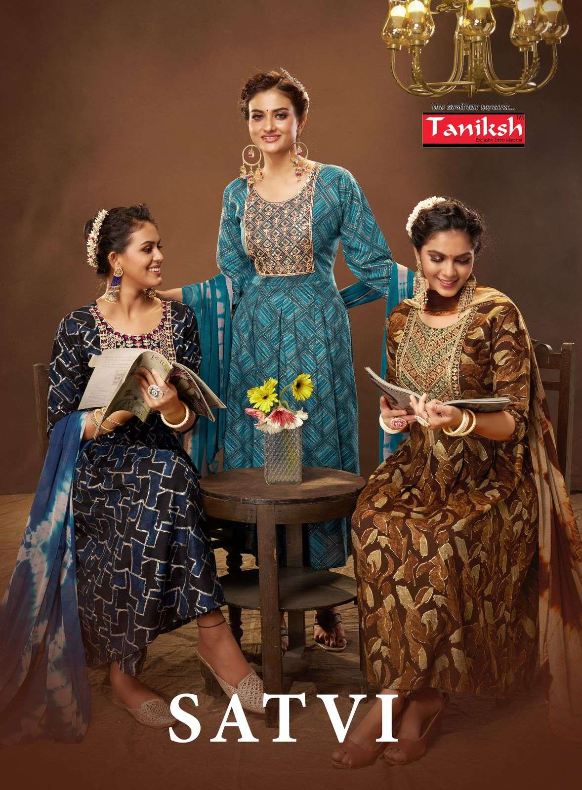  SATVI VOL 1 CAPSULE PRINT KURTI WITH BOTTOM AND DUPATTA BY TANIKSH BRAND WHOLESALR AND DELER