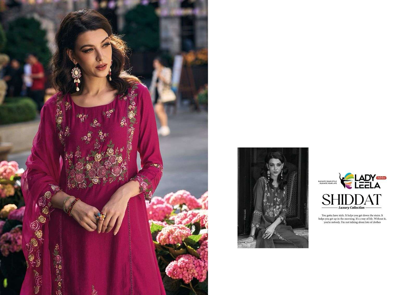 SHIDDAT HEAVY VISCOSE KURTI WITH BOTTOM AND DUPATTA BY LADY LEELA BRAND WHOLESALER AND DEALER