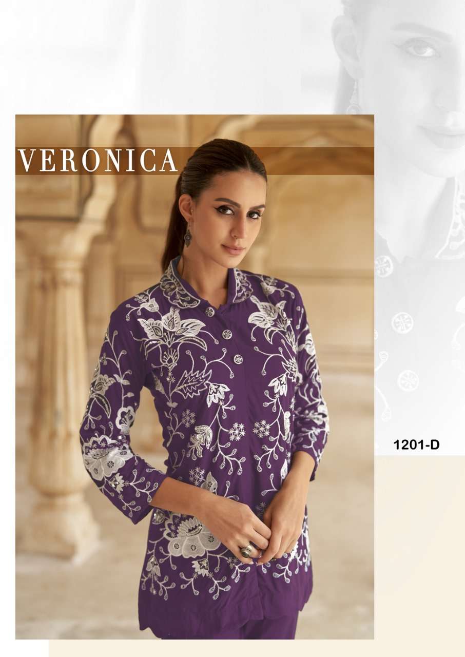 VERONICA HEAVY RAYON CO-ORD SET TOP WITH BOTTOM BY S3FOREVER BRAND WHOLESALR AND DELER