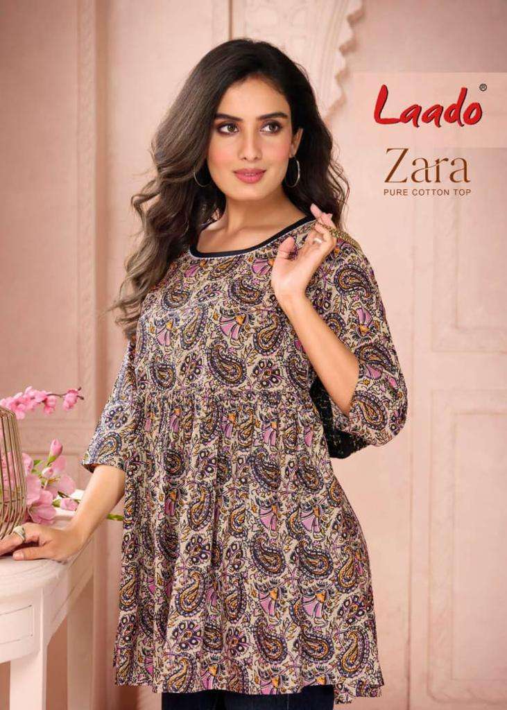 ZARA VOL 1 FANCY TUNIC TOP SHORT KURTI BY LAADO BRAND WHOLESALR AND DELER