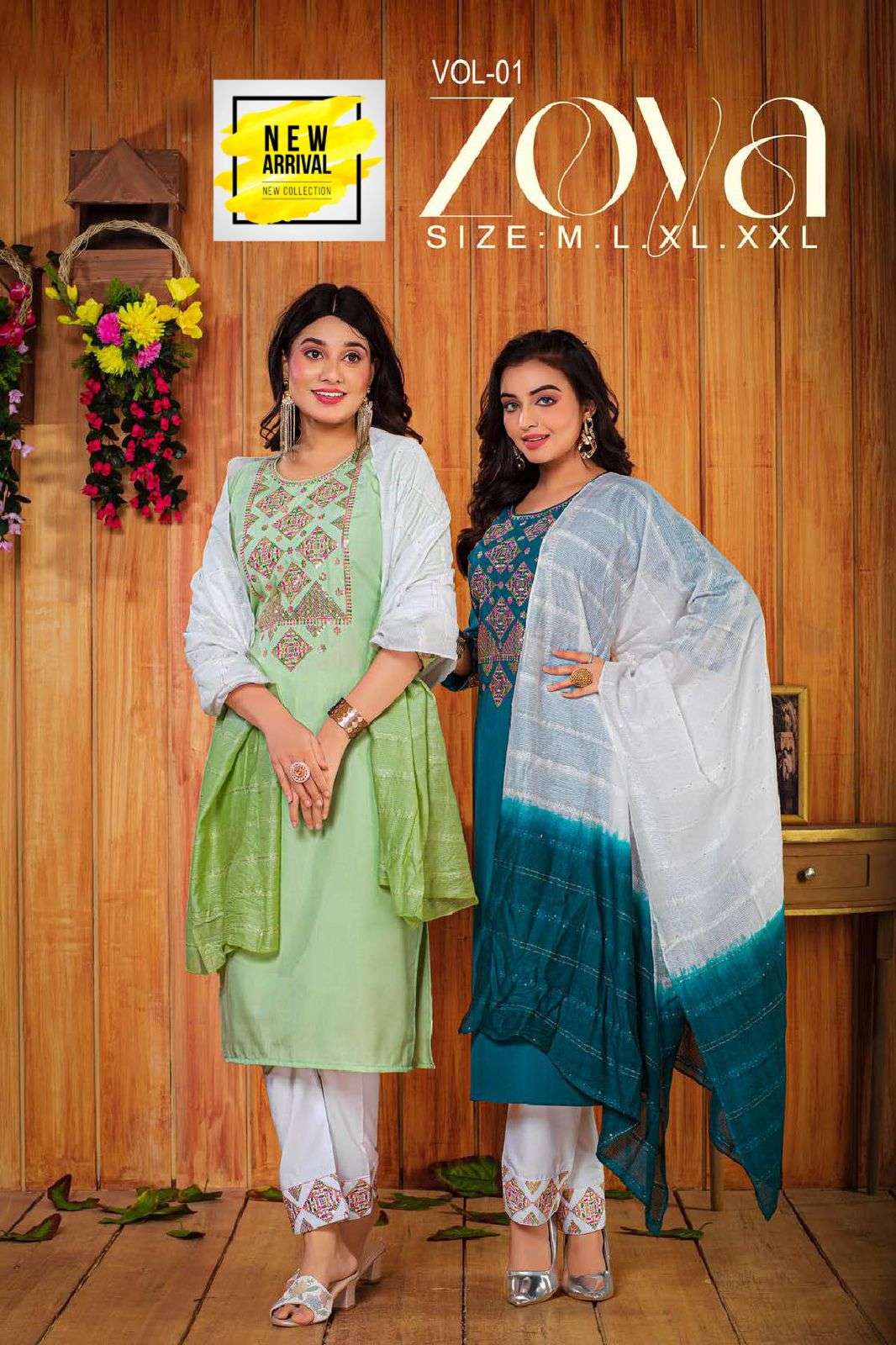 ZOYA VOL 1 PREMIUM VISCOSE KURTI WITH BOTTOM AND DUPATTA BY GOLDEN BRAND WHOLESALR AND DELER