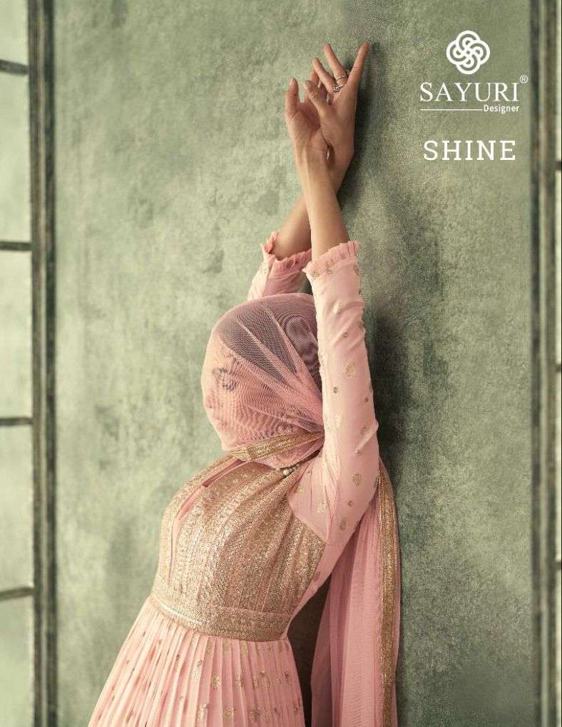SHINE PURE VISCOS SILK FRONT AND BACK EMBROIDERED WITH CANCAN DESIGNER GOWN WITH DUPATTA BY SAYURI D...
