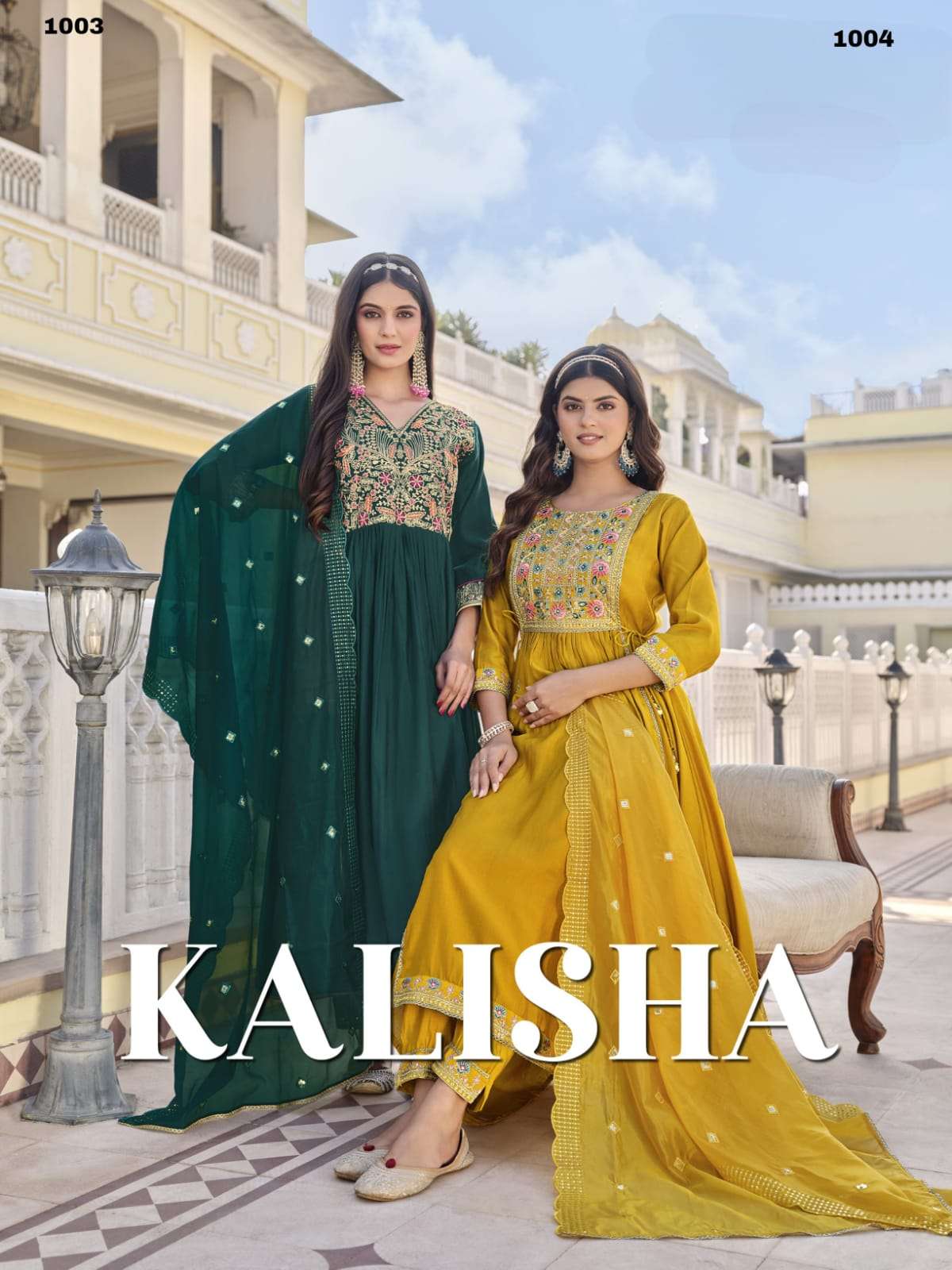 KALISHA VISCOSE SILK DORI SEQUENCE HANDWORK KURTI WITH PANT AND ORGENZA DUPATTA BY S3FOREVER BRAND W...