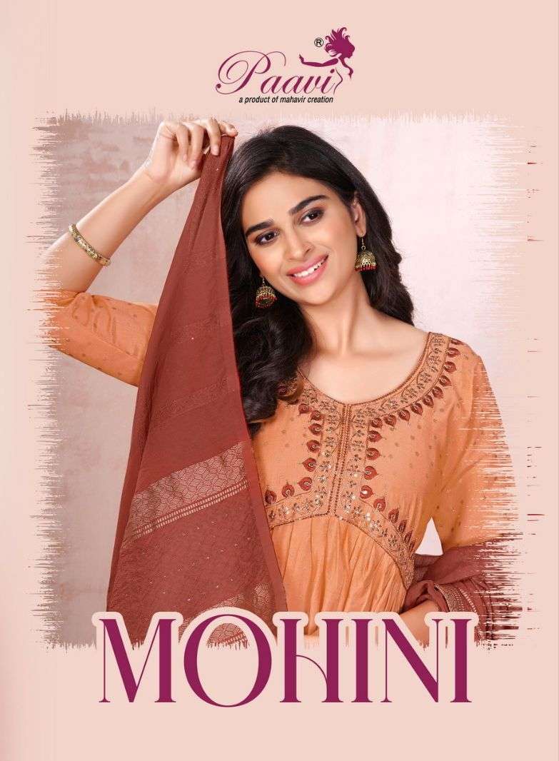 MOHINI HEAVY MODAL BLOCK PRINT EMBROIDERY WORK ALIA CUT KURTI WITH PANT AND SEQUENCE WORK DUPATTA BY...