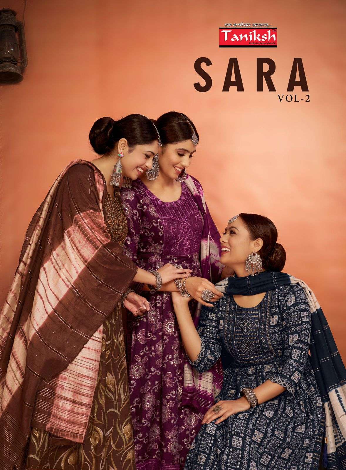 SARA VOL 2 RAYON TWO TON PRINT SIKVANS EMBROIDERY WORK KURTI WITH PANT AND SEQUENCE FANCY DUPATTA BY...