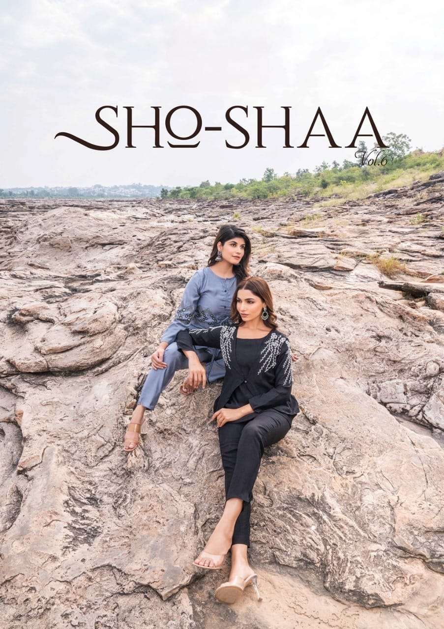 SHO SHAA VOL 6 PREMIUM BSY VISCOUS LATEX FABRIC HANDWORK DESIGNER CO ORD SET BY S3FOREVER BRAND WHOL...