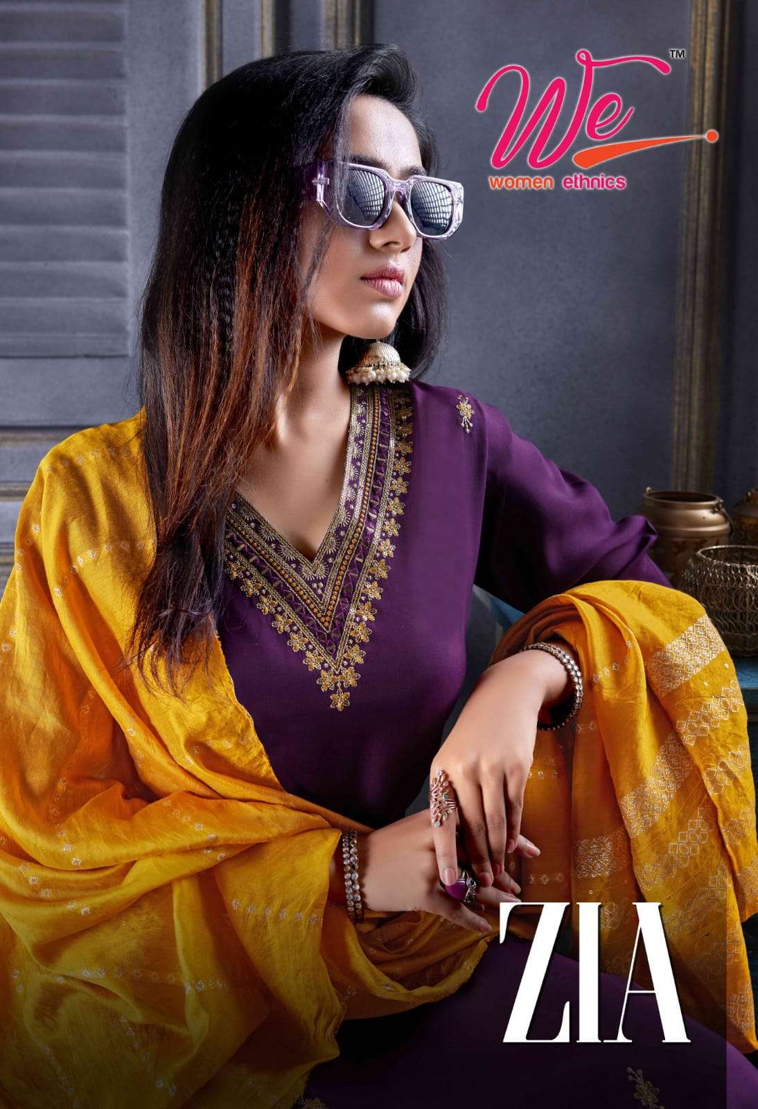 ZIA ROMAN SILK HEAV WORK KURTI WITH PANT AND FANCY DUPATTA BY WE BRAND WHOLESALER AND DEALER