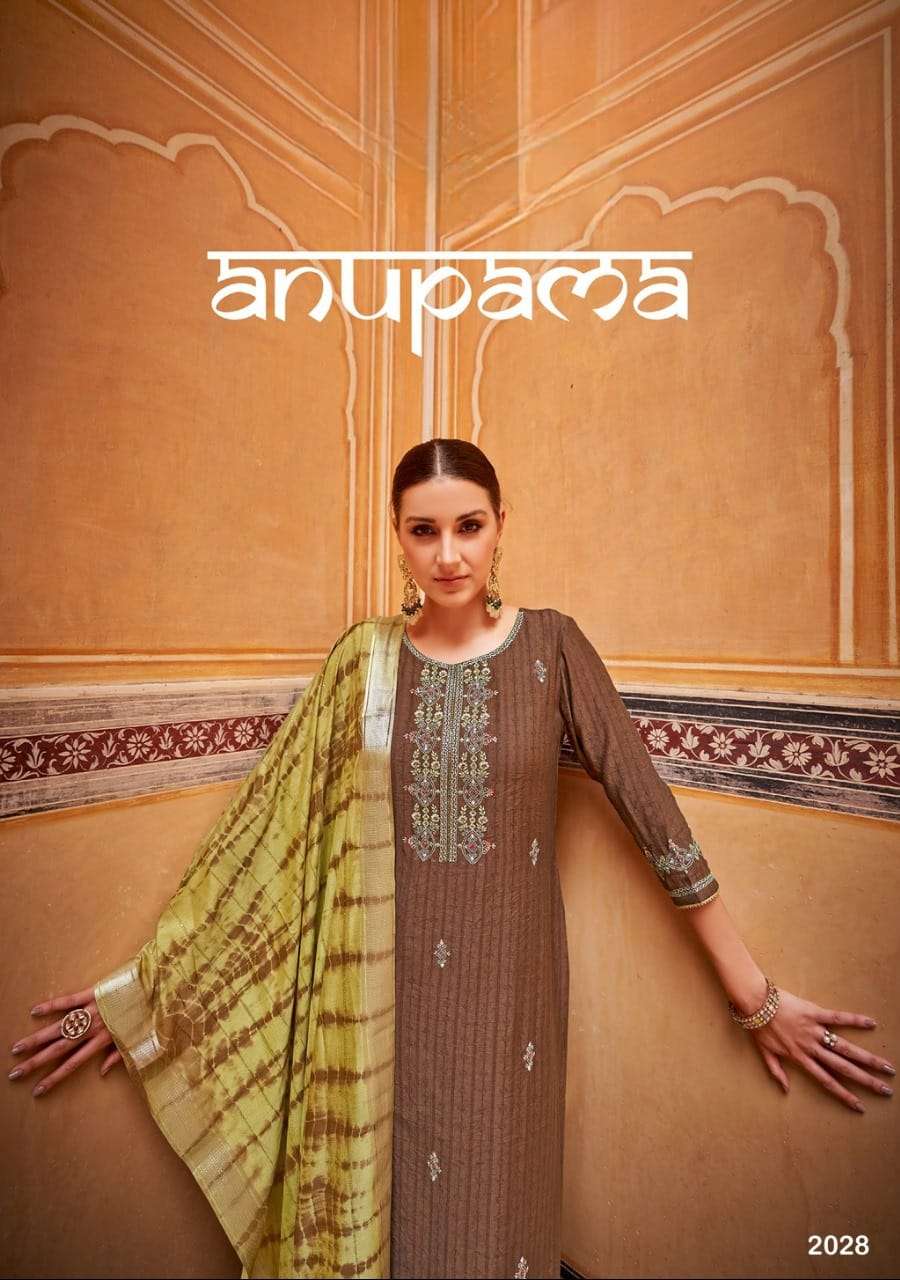ANUPAMA RAYON EMBROIDERY SEQUNCE WORK KURTI WITH COTTON PANT AND CHANDERI DUPATTA BY S3FOREVER BRAND...