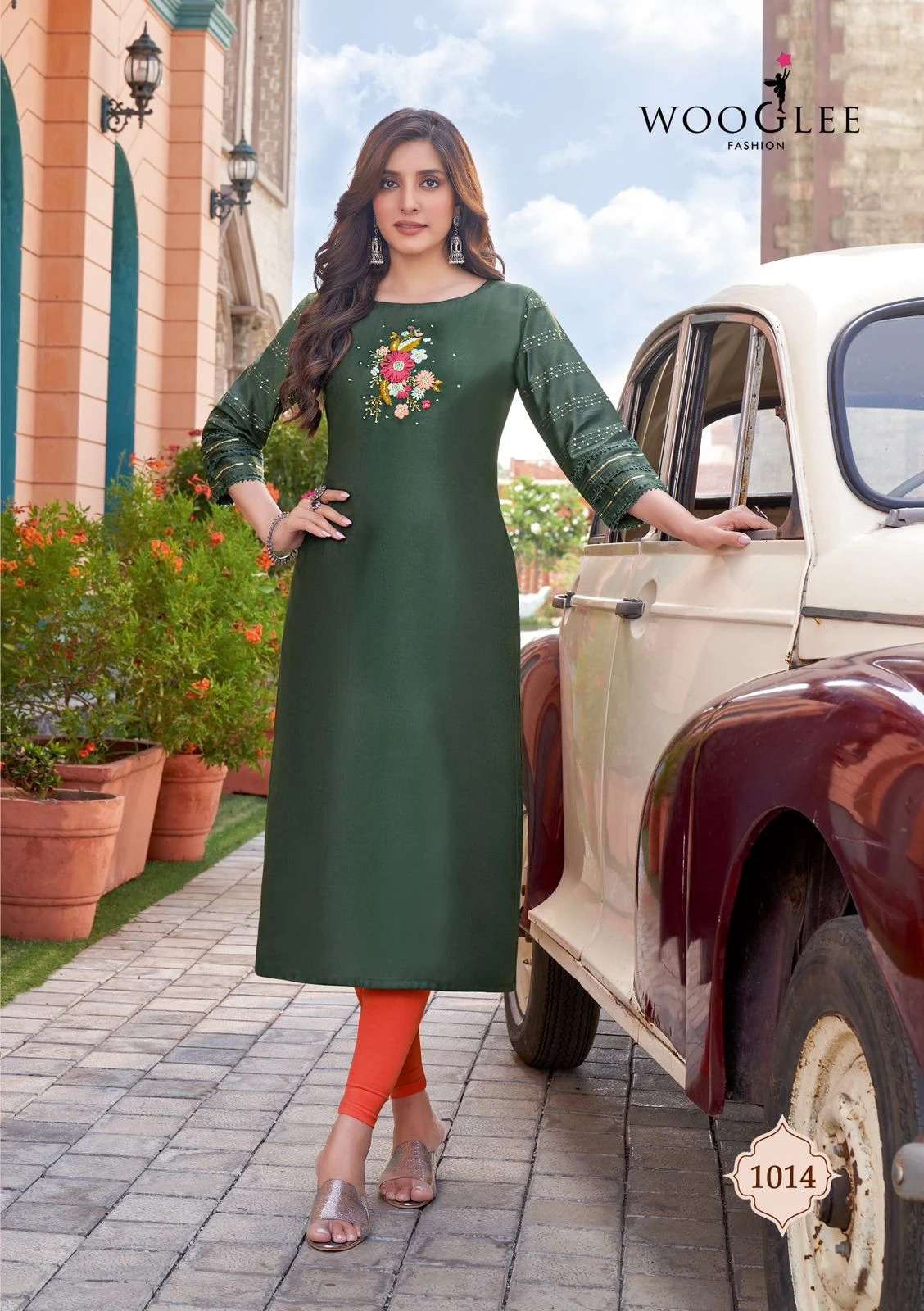 MARYAM VOL 2 VISCOSE WEAVING COTTON THREAD HANDWORK KURTI BY WOOGLEE BRAND WHOLESALER AND DEALER