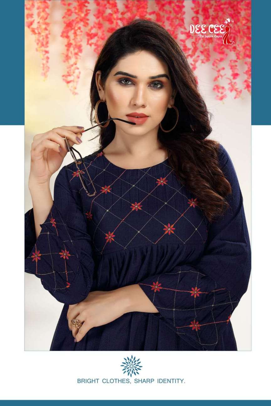 MEHER HEAVY DOBY FANCY FABRIC EMBROIDERY WORK TUNIC BY DEECEE BRAND WHOLESALER AND DEALER
