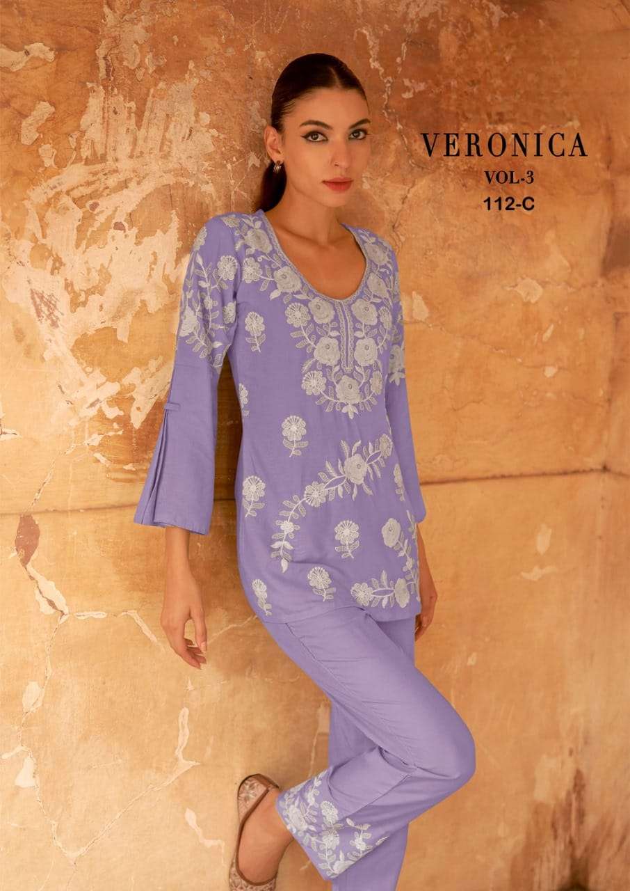 VERONICA VOL 3 HEAVY RAYON SEQUENCE WORK DESIGNER CO ORD SET BY S3FOREVER BRAND WHOLESALER AND DEALE...