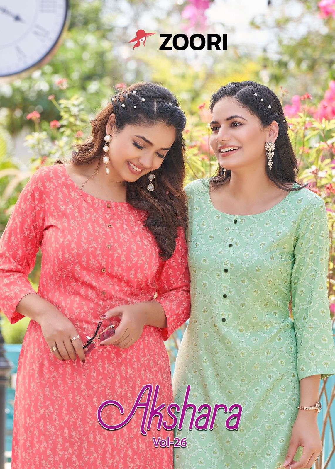 AKSHARA VOL 26 RAYON PRINTED KURTI BY ZOORI BRAND WHOLESALER AND DEALER