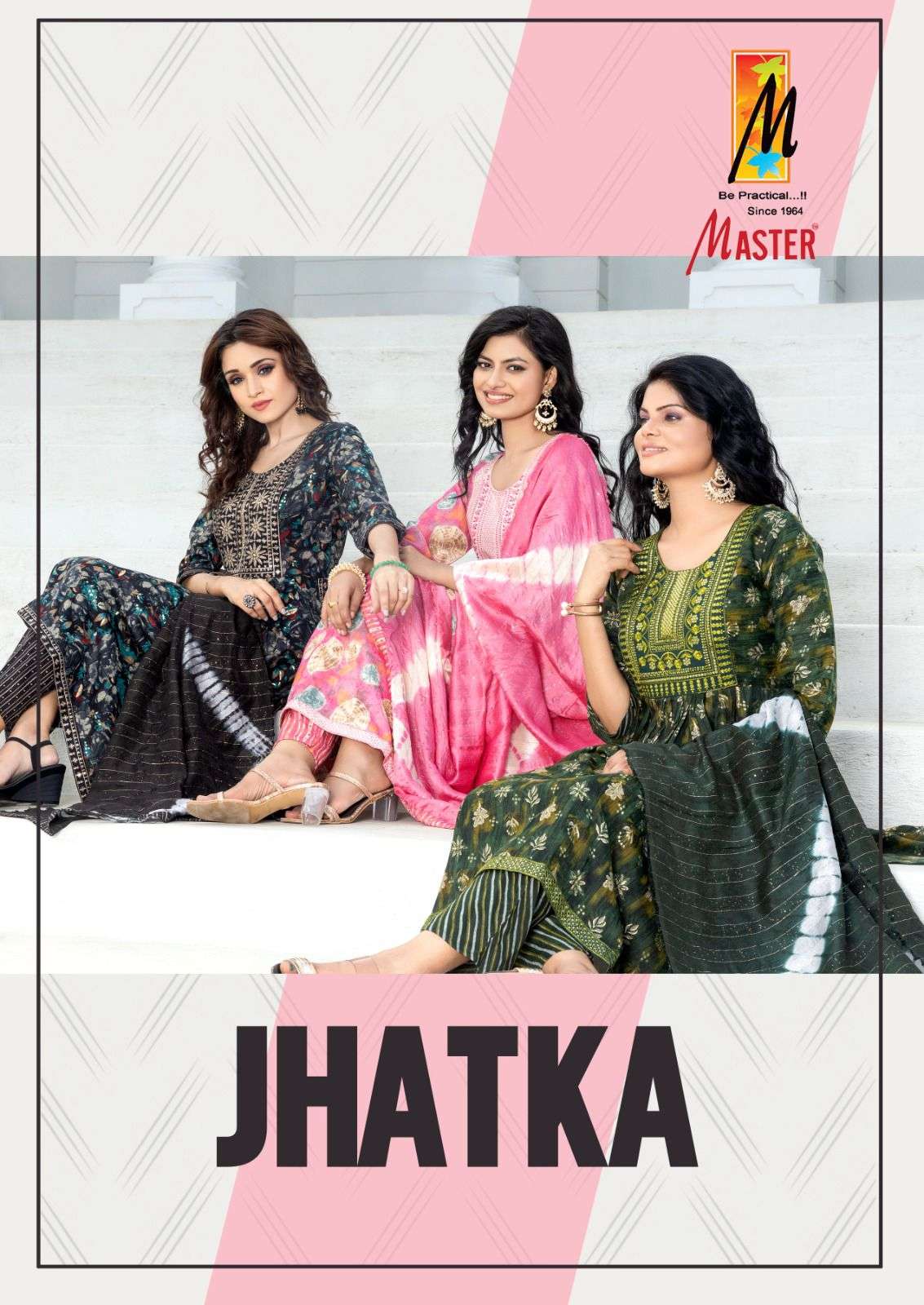 JHATKA CAPSULE PRINT THREE SIDE WORK KURTI WITH PANT AND PRINTED FANCY DUPATTA BY MASTER BRAND WHOLE...