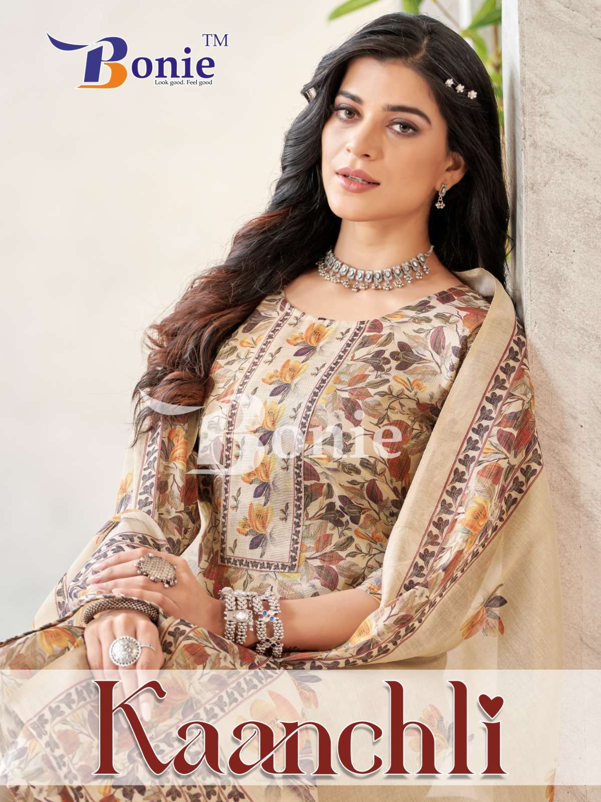 KAANCHLI ERODE SILK PRINTED KURTI WITH PANT AND DIGITAL DUPATTA BY BONIE BRAND WHOLESALER AND DEALER