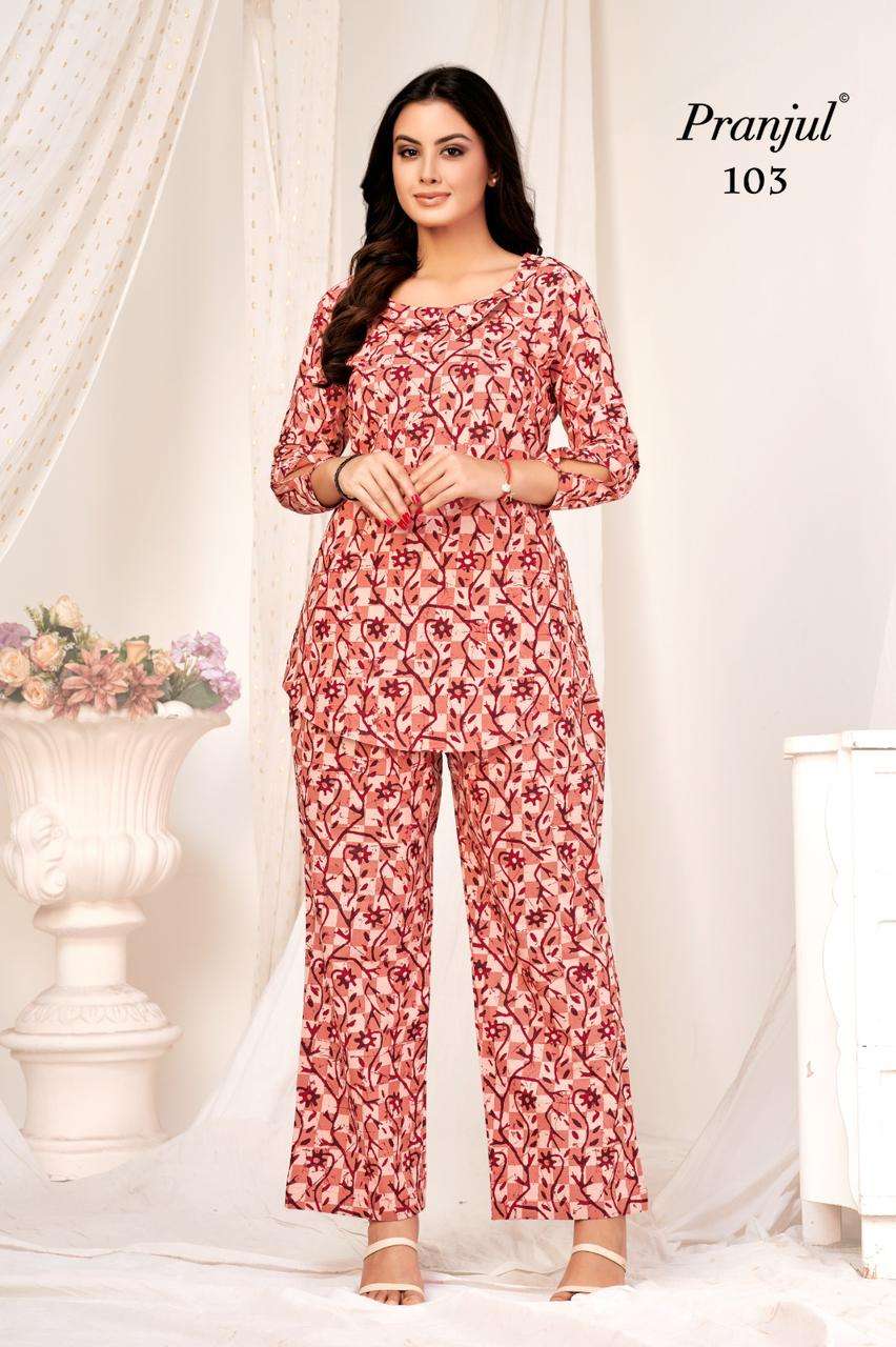 PRANJUL PURE COTTON PRINTED FANCY CO ORD SET BY S3FOREVER BRAND WHOLESALER AND DEALER 