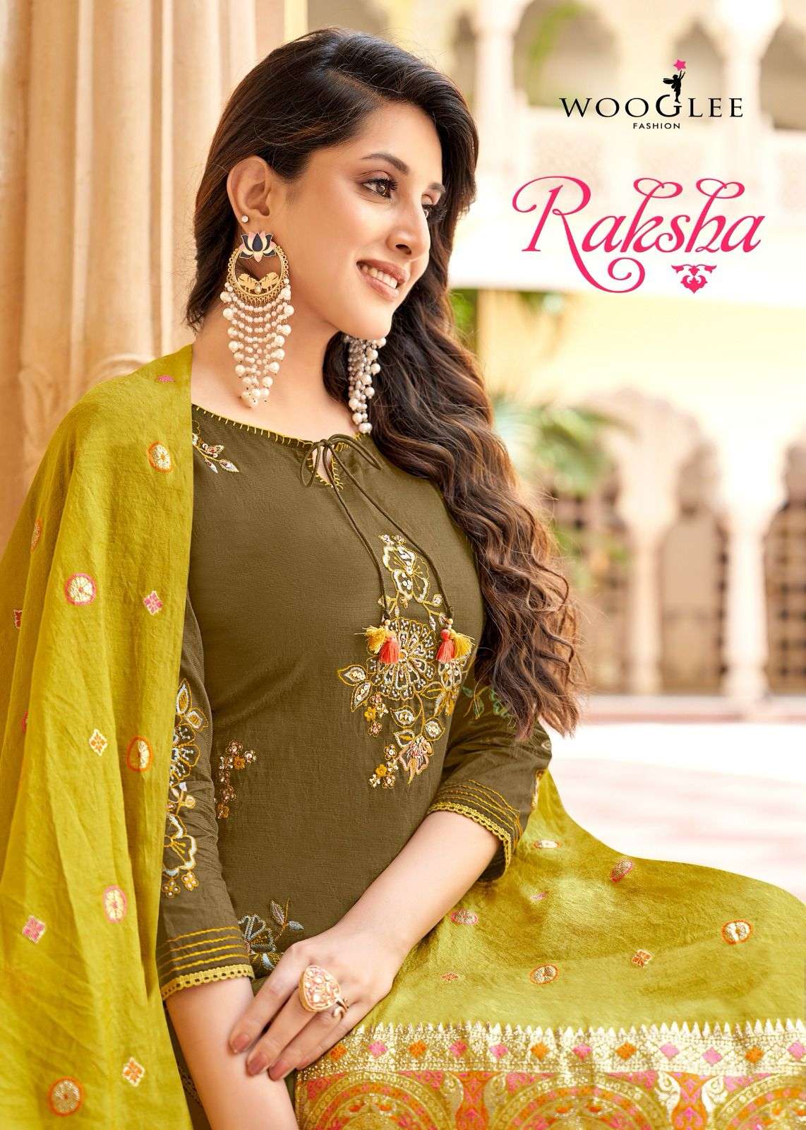 RAKSHA VISCOSE WEAVING THREAD AND HANDWORK KURTI WITH COTTON LYCRA PANT AND VISCOSE PRINT DUPATTA BY...