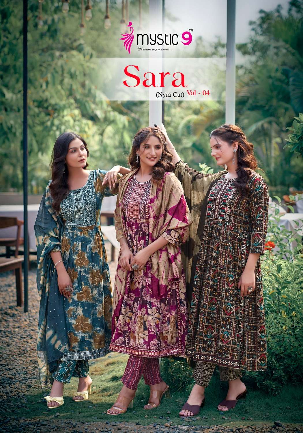 SARA VOL 4 TWO TON RAYON FOIL PRINT EMBROIDERY WORK KURTI WITH PANT AND CHANDERI SEUENCE WORK DUPATT...