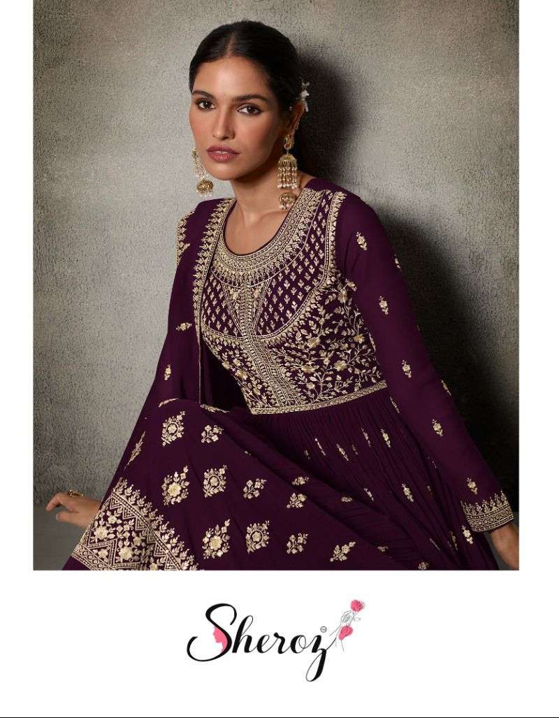 SHEROZ BLOOMING FOX JORGET HEAVY EMBROIDERY WORK WITH LONG GOWN KURTI WITH DUPATTA BY S3FOREVER BRAN...