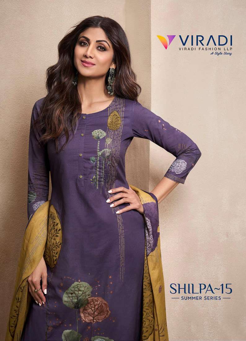 SHIPLA VOL 15 PURE COTTON DIGITAL PRINT KHATLI WOTK KURTI WITH PANT AND MUL COTTON DUPATTA BY VIRADI...