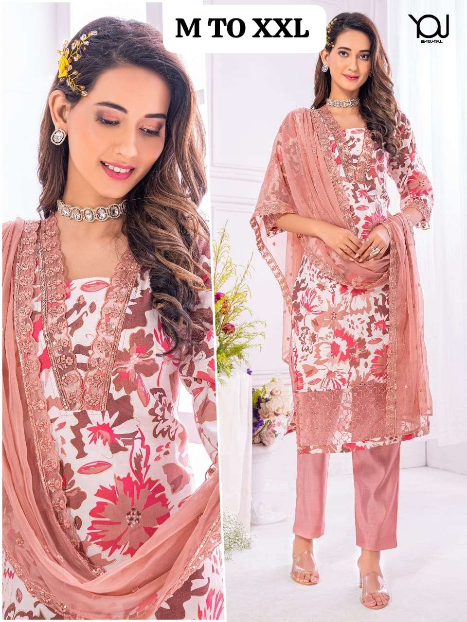 VINTAGE DESIGNER FANCY FABRIC PRINTED KURTI WITH PANT AND DUPATTA BY WANNA BRAND WHOLESALER AND DEAL...