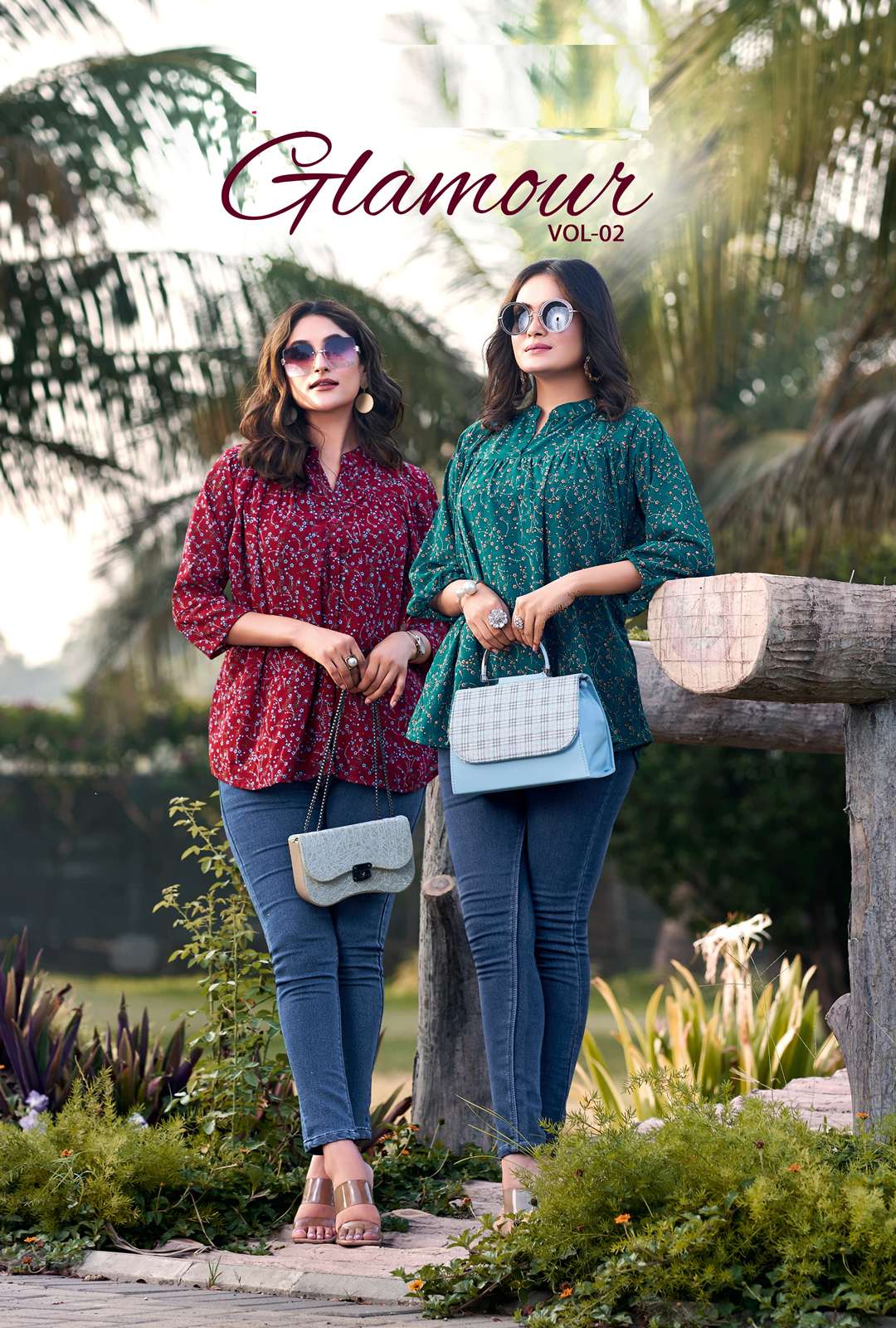 GLAMOUR VOL 2 GEORGETTE FANCY WESTERN SHORT TOPS WITH EXTRAORDINARY PATTERNS BY S3FOREVER BRAND WHOL...