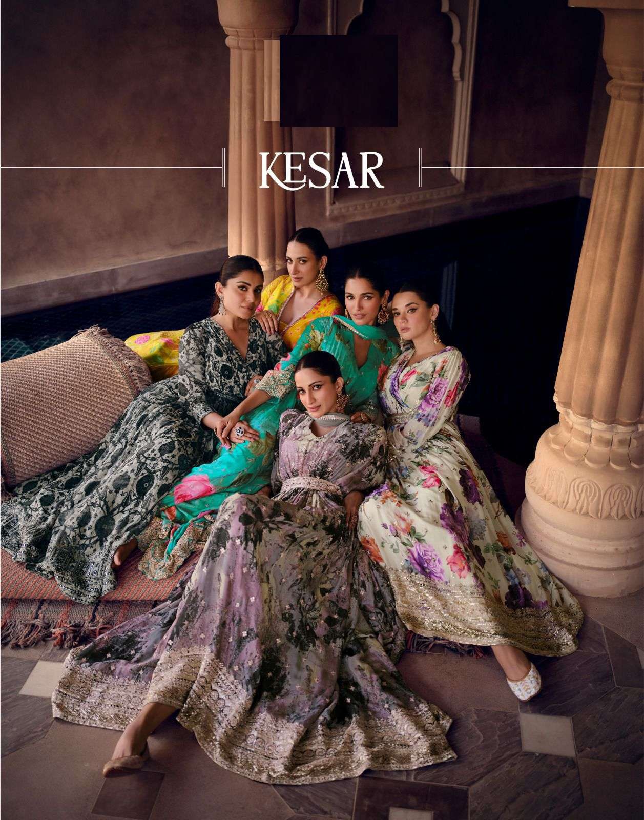 KESAR REAL GEORGETTE HEAVY EMBROIDERY WORK LONG KURTI WITH NET DUPATTA BY S3FOREVER BRAND WHOLESALER...