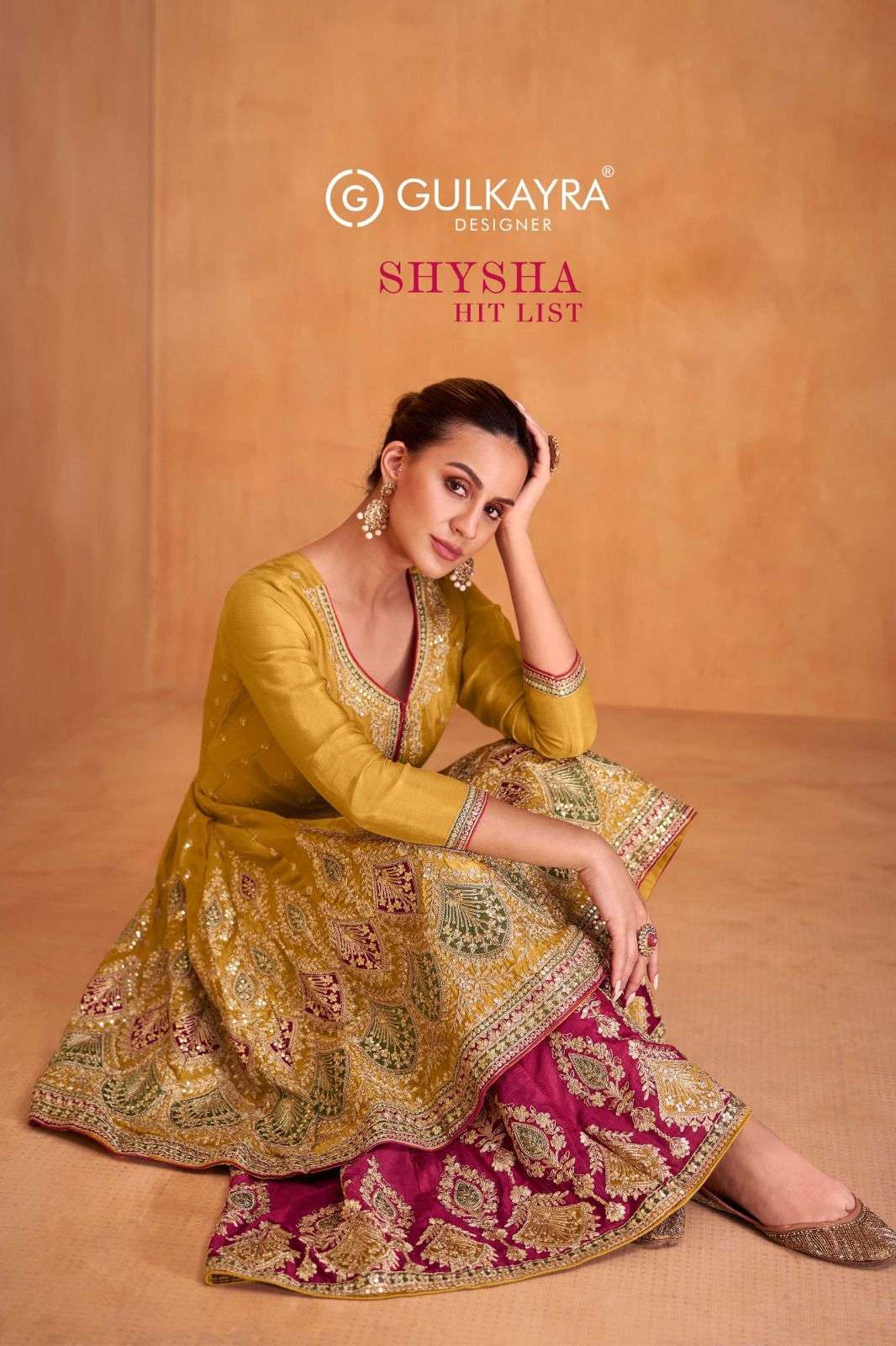SHYSHA HIT LIST REAL CHINON EMBROIDERY AND HANDWORK KURTI WITH PLAZZO AND DUPATTA BY GULKAYRA BRAND ...