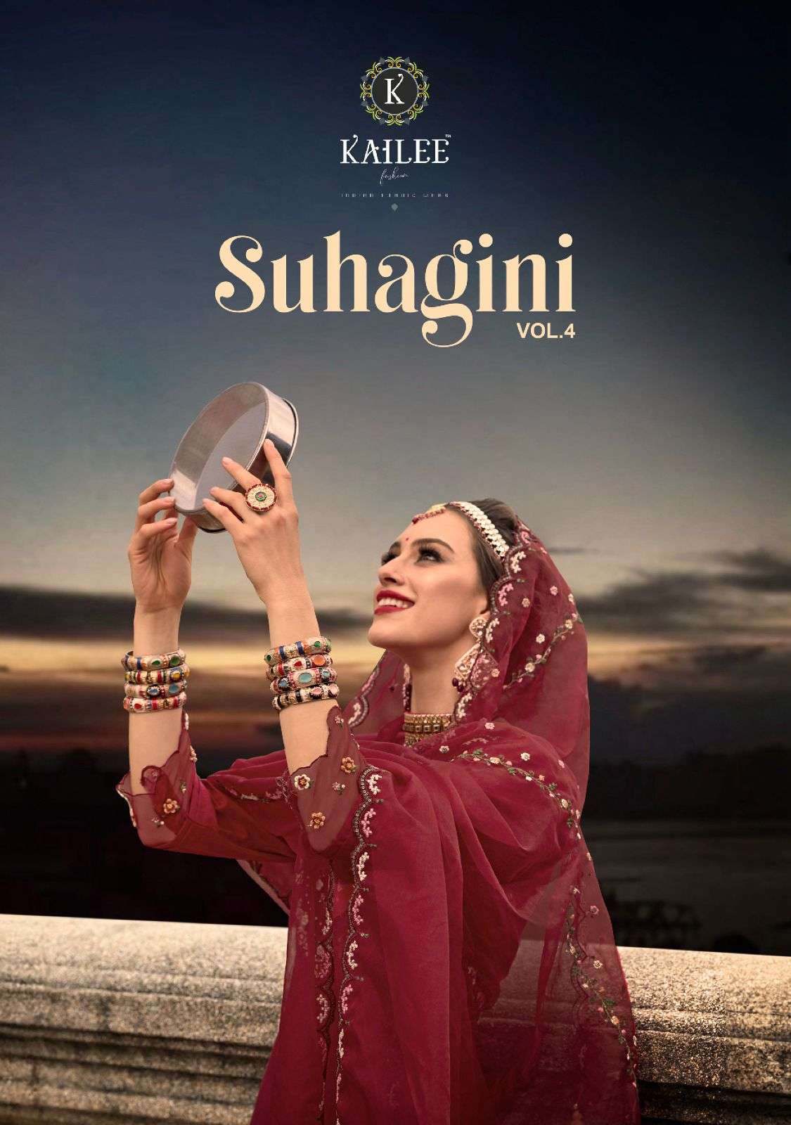 SUHAGINI PURE VISCOSE SILK EMBROIDERY AND MIRROR WORK KURTI WITH PANT AND ORGENJA SILK DUPATTA BY KA...