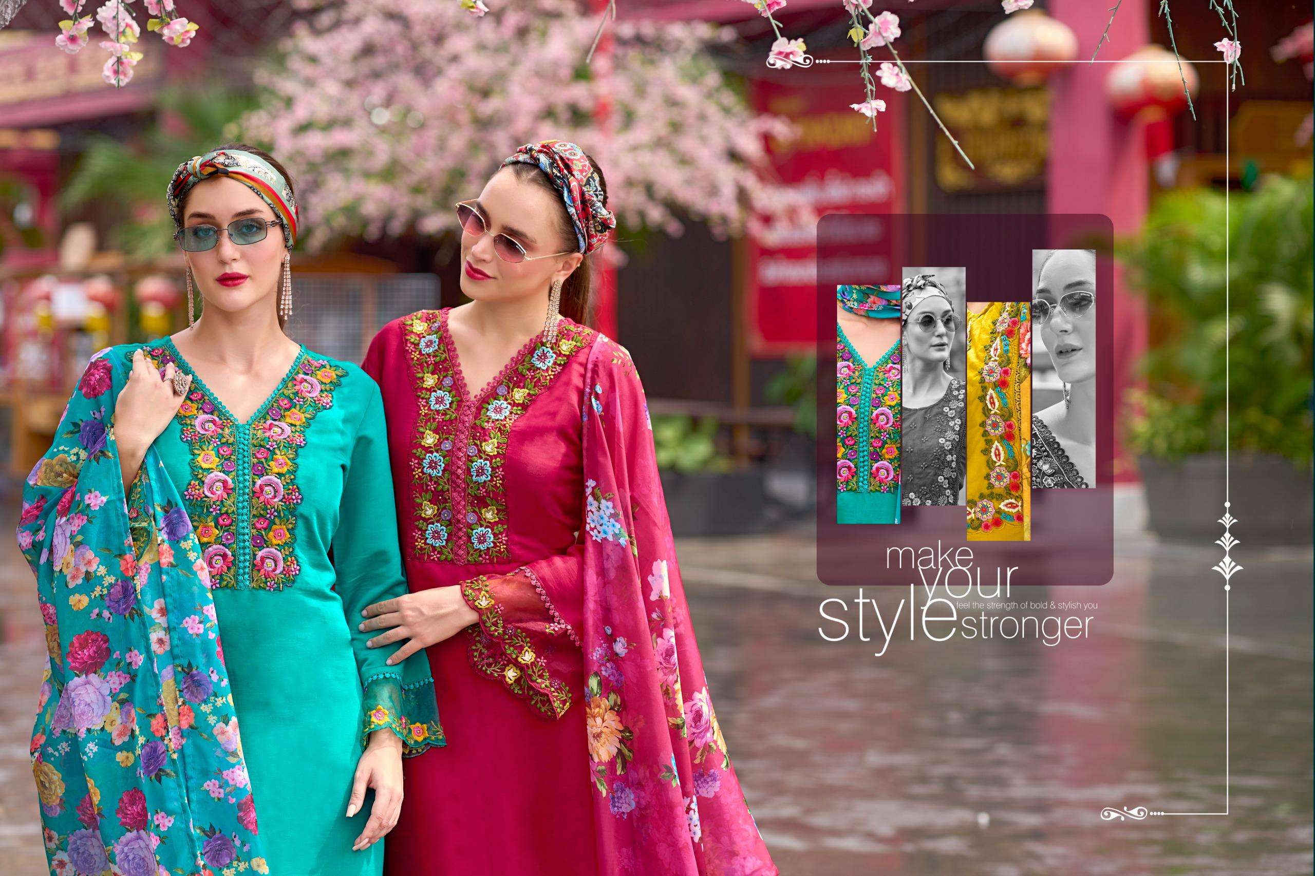 ISAVASYAM CORPORATION MUMTAZ VOL 2 ROMAN SILK WITH HAND WORK KURTI WITH BOTTOM AND DUPATTA WHOLESALE...