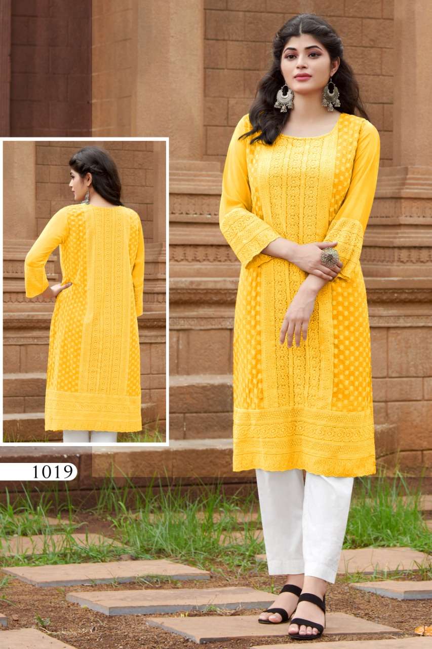 Handworked Front Gathered Kurti(FBK22BL-21) – Veena Viji