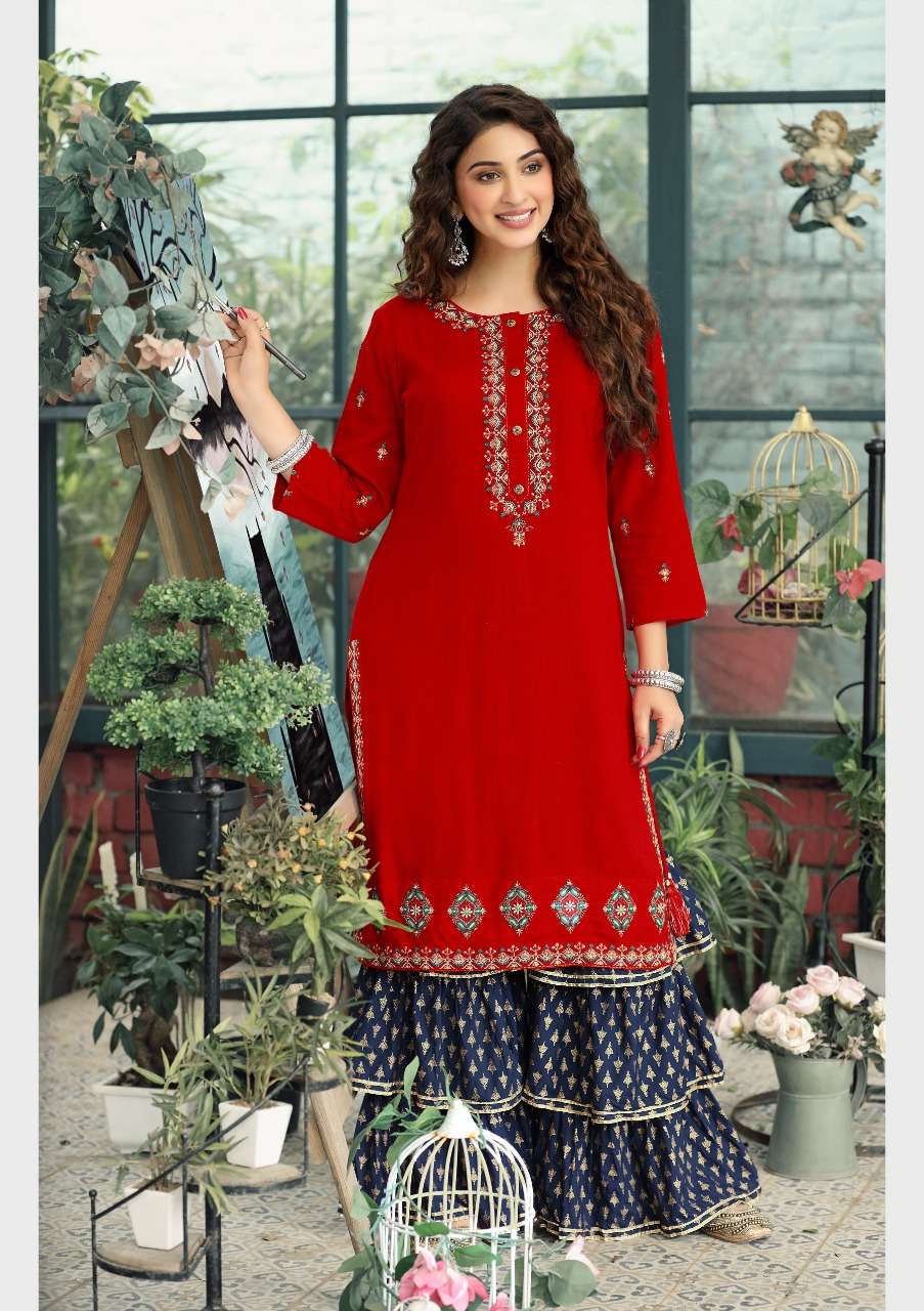 Hiva Juliet Embroidery Rayon Kurti Sharara 02 1 2022 04 07 15 53 19