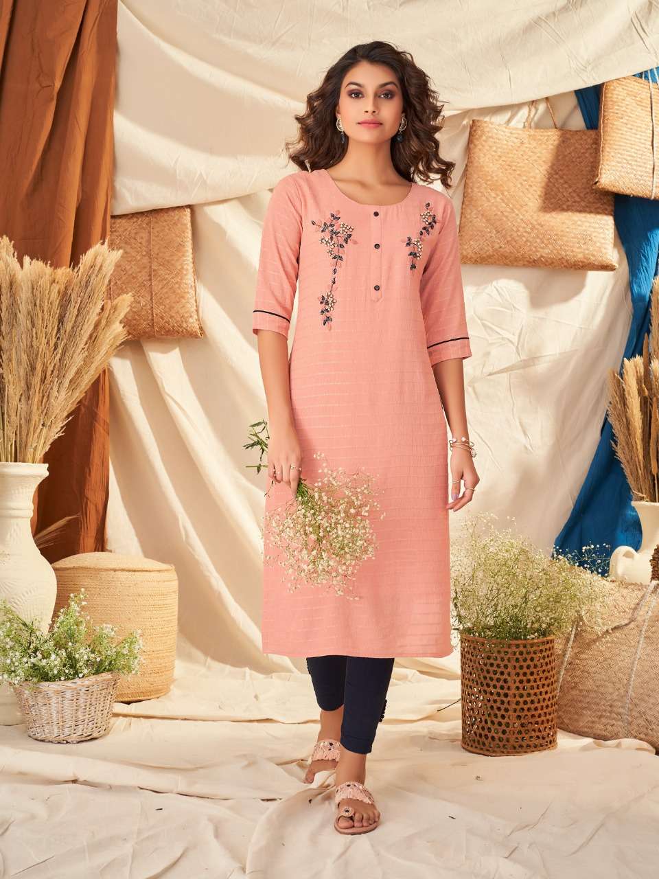 hiva chahat 101-106 series rayon long kurtis collection wholesale price  surat