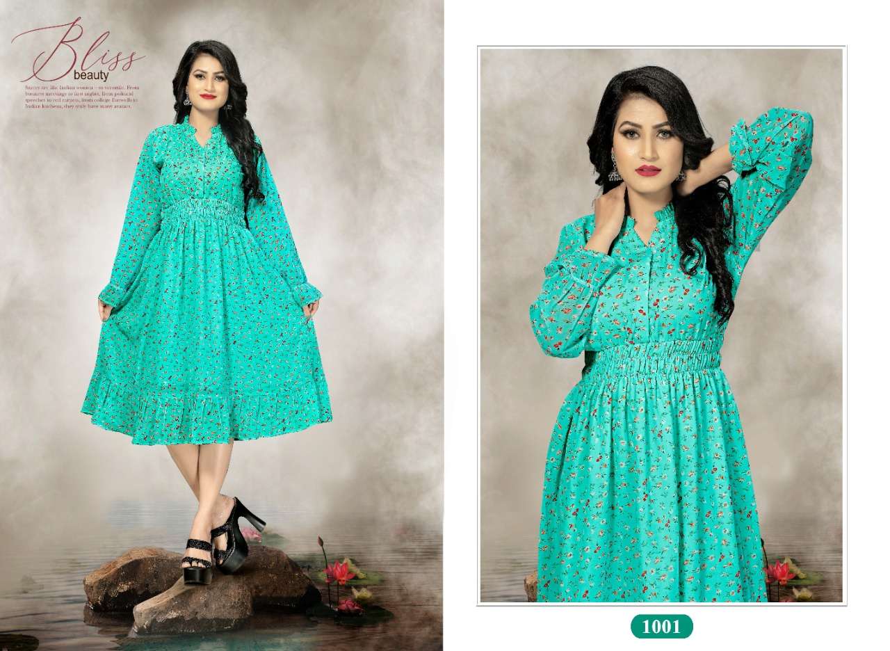 Large Georgette Frock Style Kurti at Rs 1695 in Mumbai | ID: 17187265048