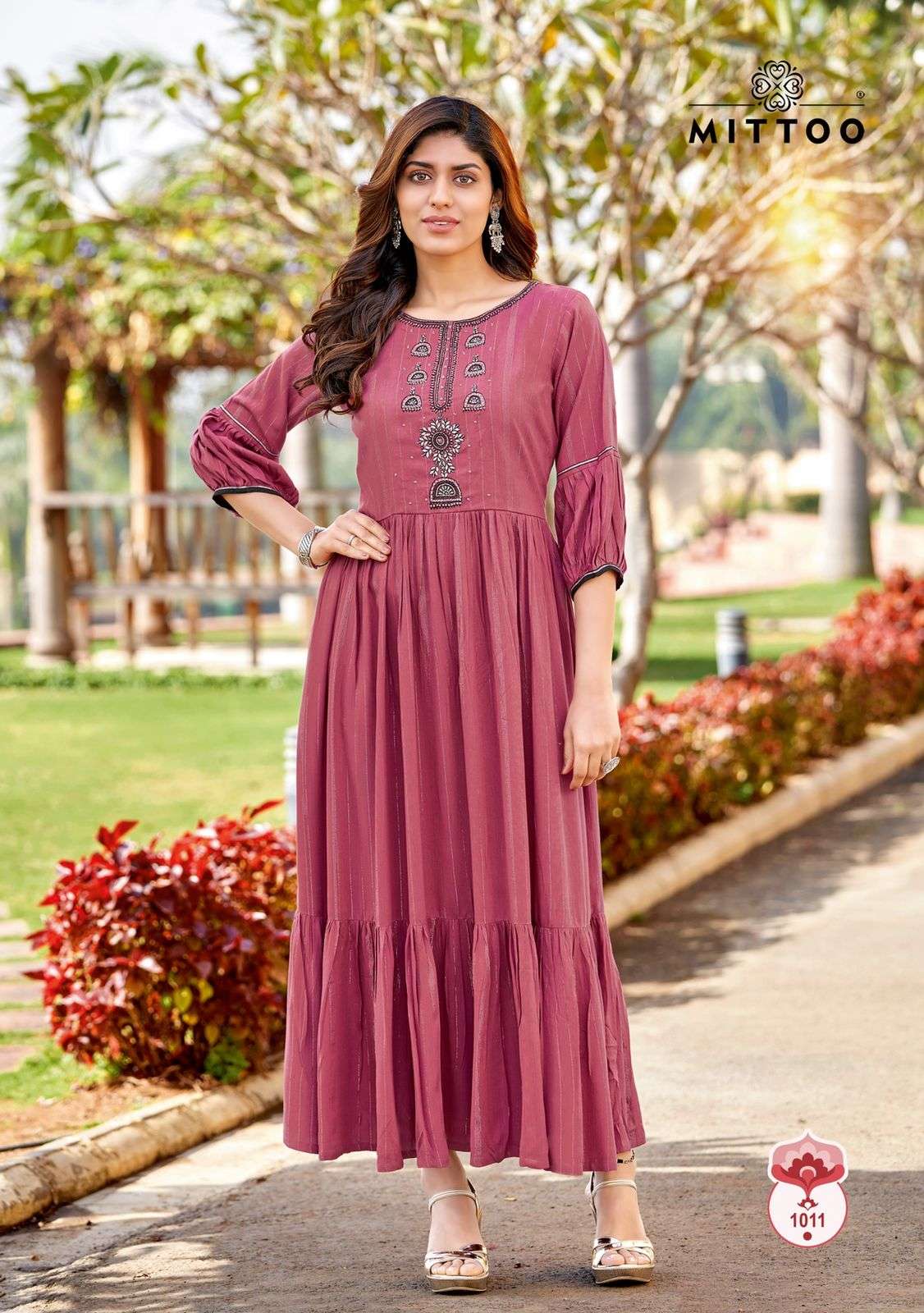 Mittoo Naira Design Series: 1001, 1002, 1003, 1004, 1005, 1006 Rayon Kurti  With Plazzo and Dupatta in Singles and Full Catalog – Naira | Pink, Grey,  Yellow – Vijaylakshmi Creation – Handloom House & Branded Women Apparels