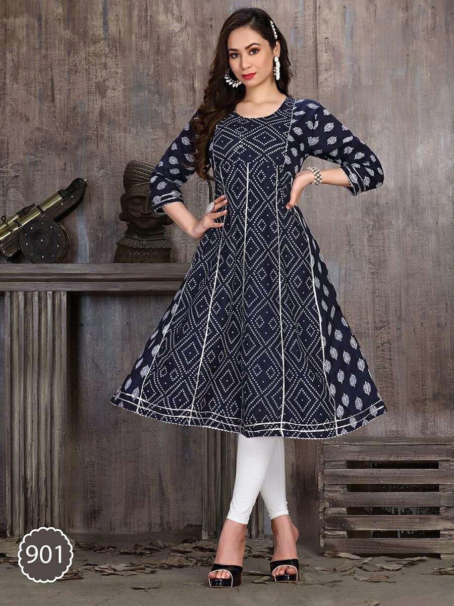 Tips And Tops Fusion Vol 2 Cotton Printed Frock Style Kurti At Best Rate  Wholesaler Surat
