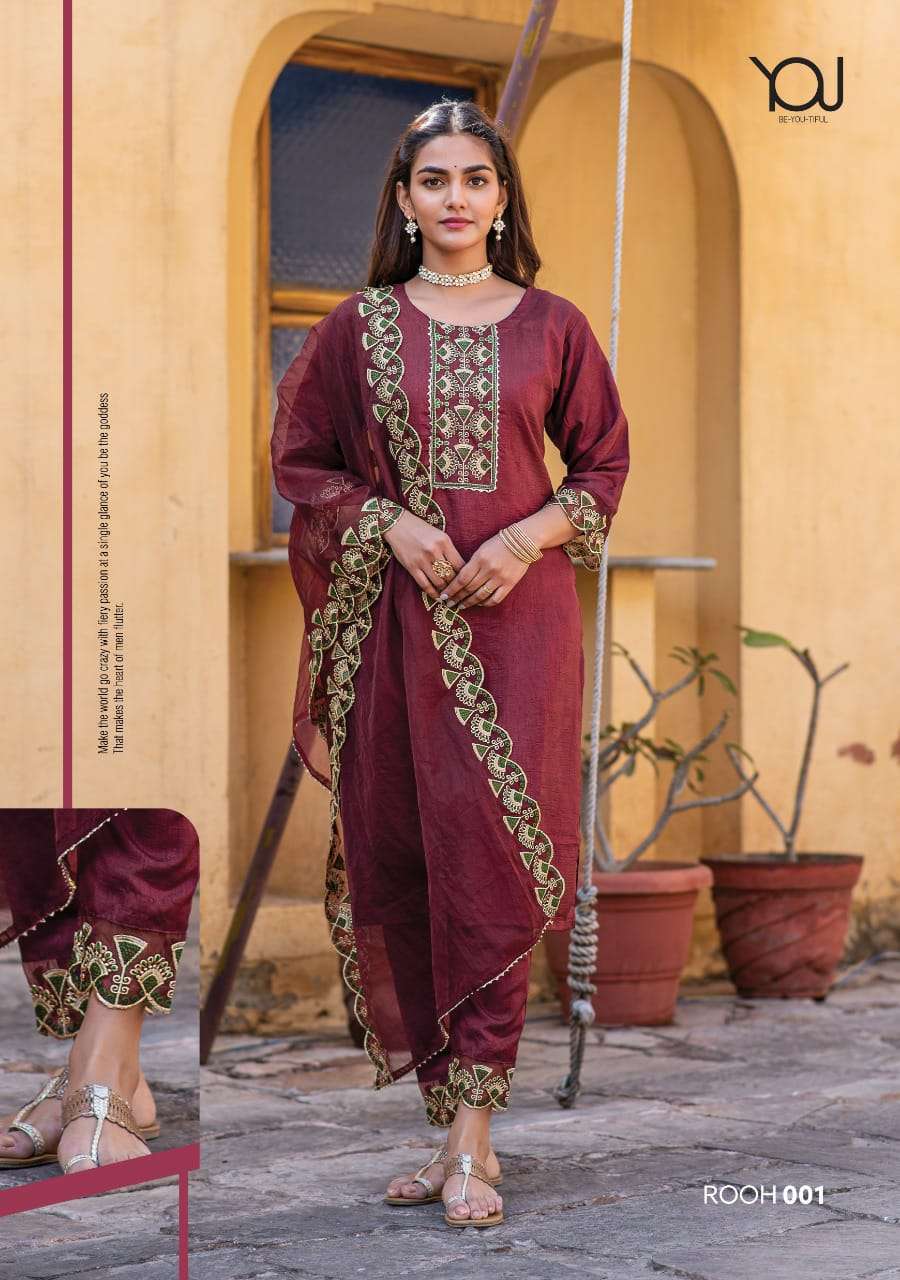 Rt Lucknowi Heavy Embroidery Kurti with Pant and Dupatta Ready Made catalog,